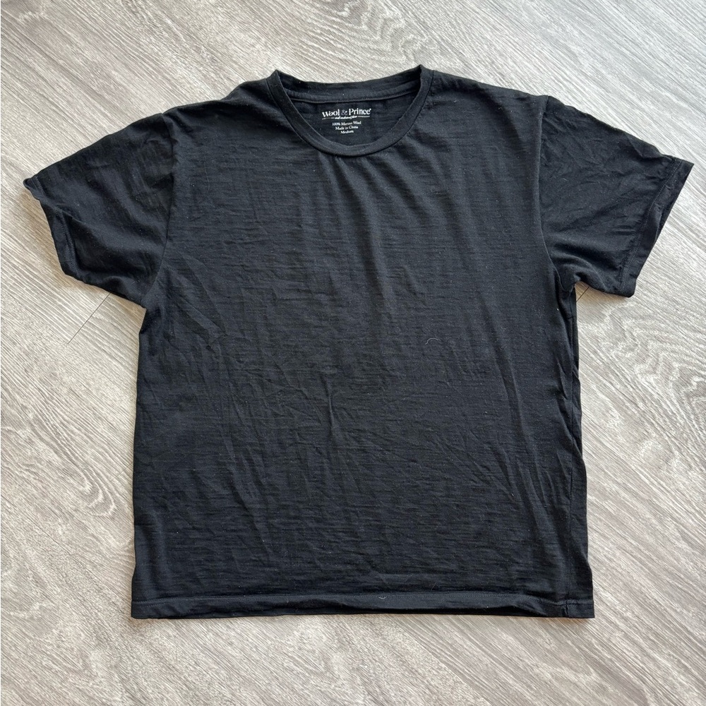 Men's Black Merino Wool T-Shirt